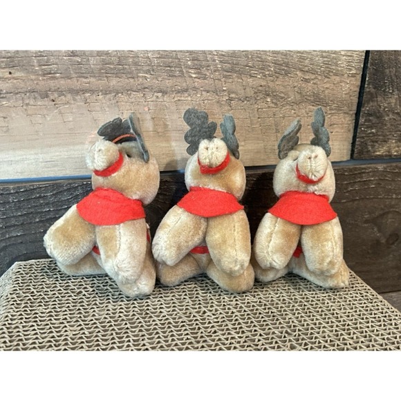 Coca-Cola Other - Vintage 1985 McDonalds Coca Cola Plush Reindeer Christmas Tree Ornament Lot Of 3